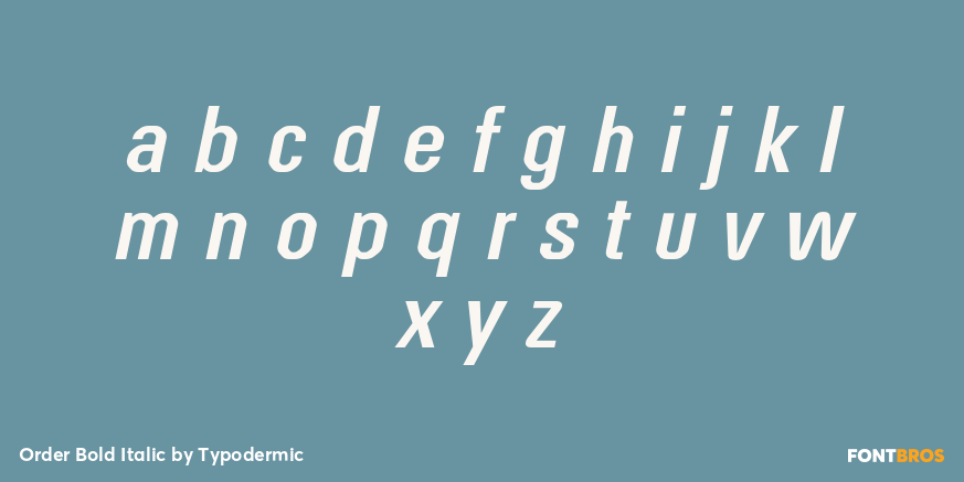 Order Bold Italic Font Poster #3