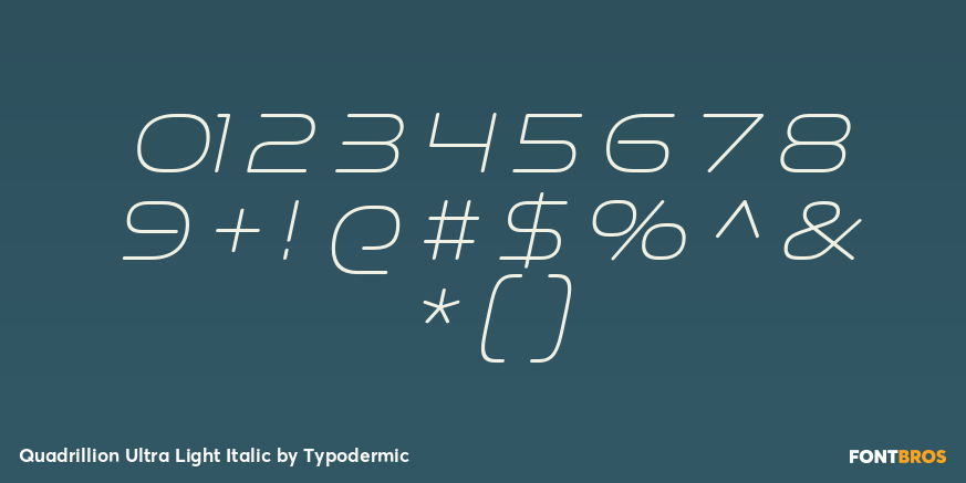 Quadrillion Ultra Light Italic Font Poster #1
