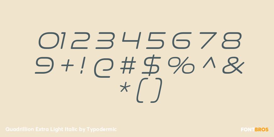 Quadrillion Extra Light Italic Font Poster #1