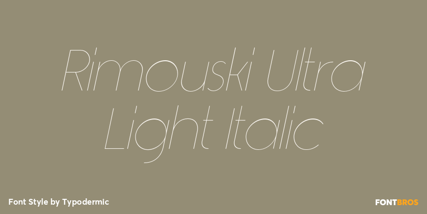 Rimouski Ultra Light Italic Poster