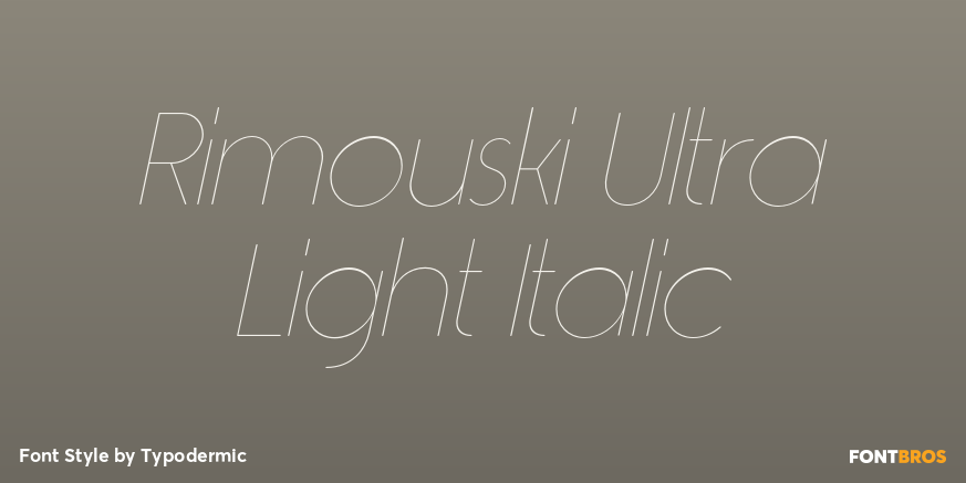 Rimouski Ultra Light Italic Poster