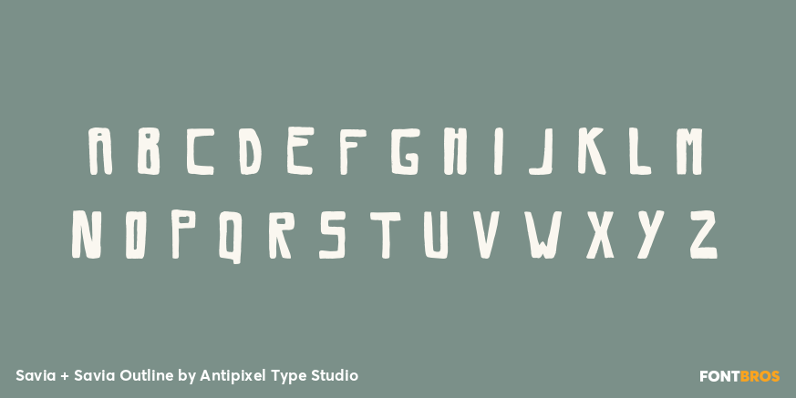 Savia + Savia Outline Font Poster #3