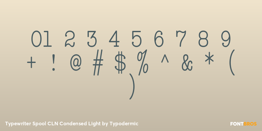 Typewriter Spool CLN Condensed Light Font Poster #1