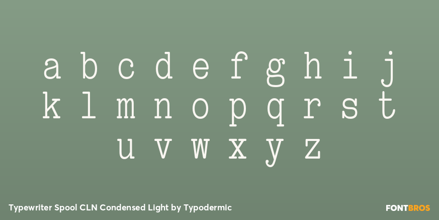 Typewriter Spool CLN Condensed Light Font Poster #3