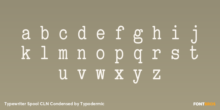 Typewriter Spool CLN Condensed Font Poster #1