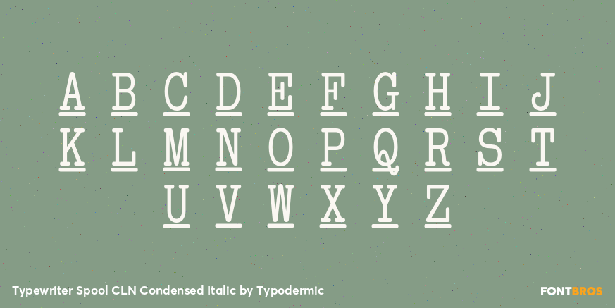 Typewriter Spool CLN Condensed Italic Font Poster #2