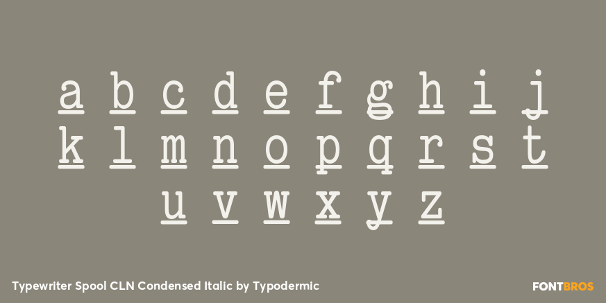 Typewriter Spool CLN Condensed Italic Font Poster #3