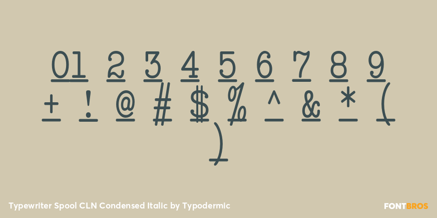 Typewriter Spool CLN Condensed Italic Font Poster #4