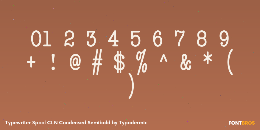 Typewriter Spool CLN Condensed Semibold Font Poster #1