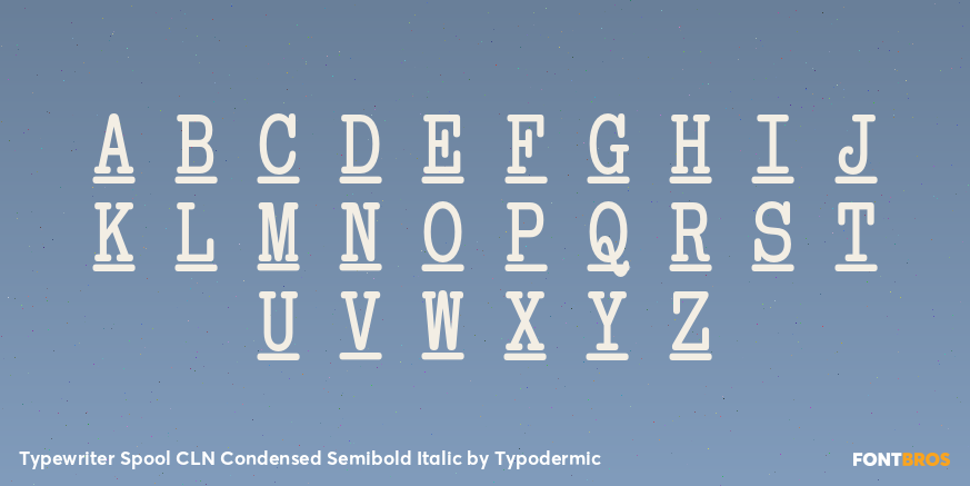 Typewriter Spool CLN Condensed Semibold Italic Font Poster #2