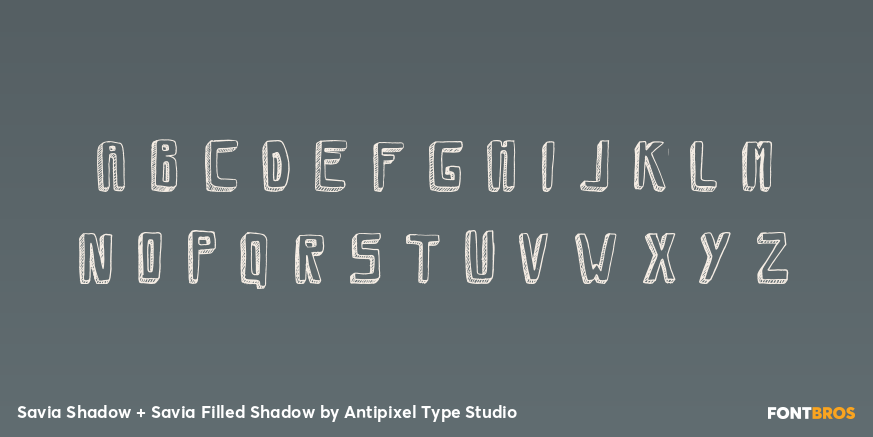 Savia Shadow + Savia Filled Shadow Font Poster #2