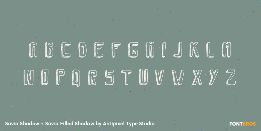Savia Shadow + Savia Filled Shadow Font Poster #3