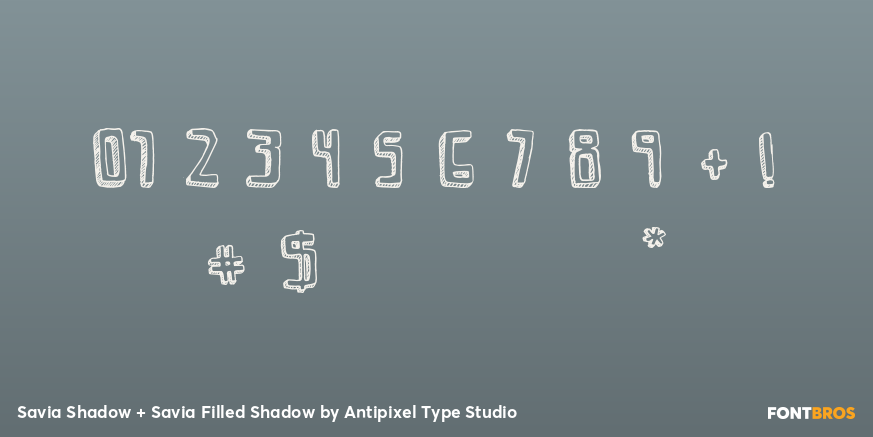Savia Shadow + Savia Filled Shadow Font Poster #4