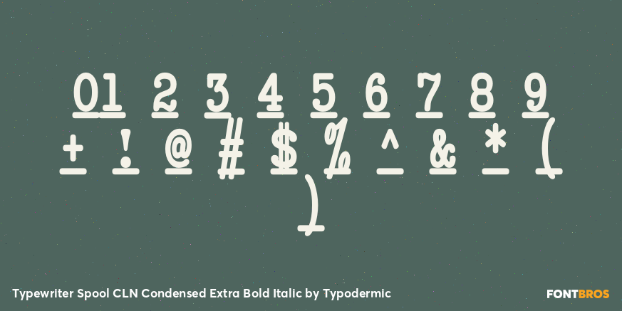 Typewriter Spool CLN Condensed Extra Bold Italic Font Poster #4