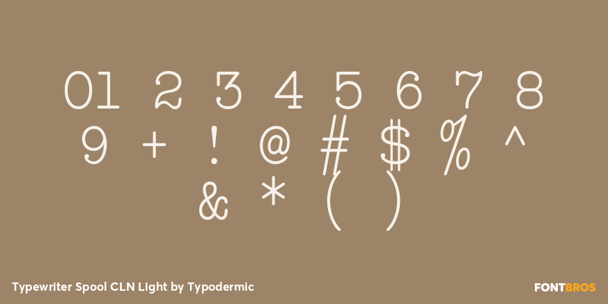 Typewriter Spool CLN Light Font Poster #4