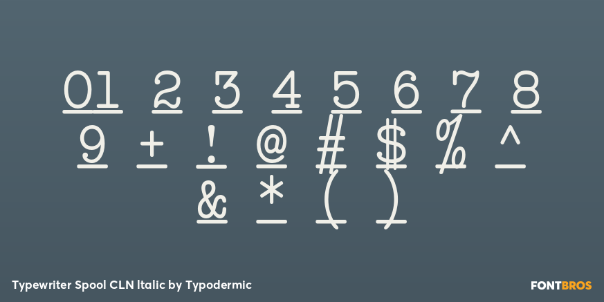 Typewriter Spool CLN ltalic Font Poster #1