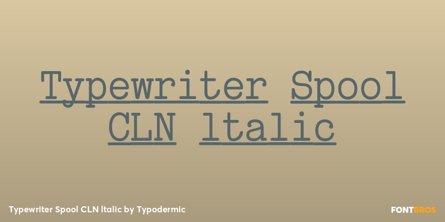 Typewriter Spool CLN ltalic Font Poster #1