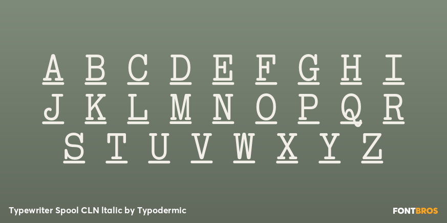 Typewriter Spool CLN ltalic Font Poster #2