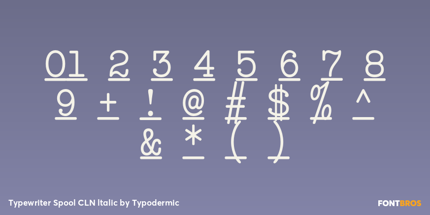 Typewriter Spool CLN ltalic Font Poster #4