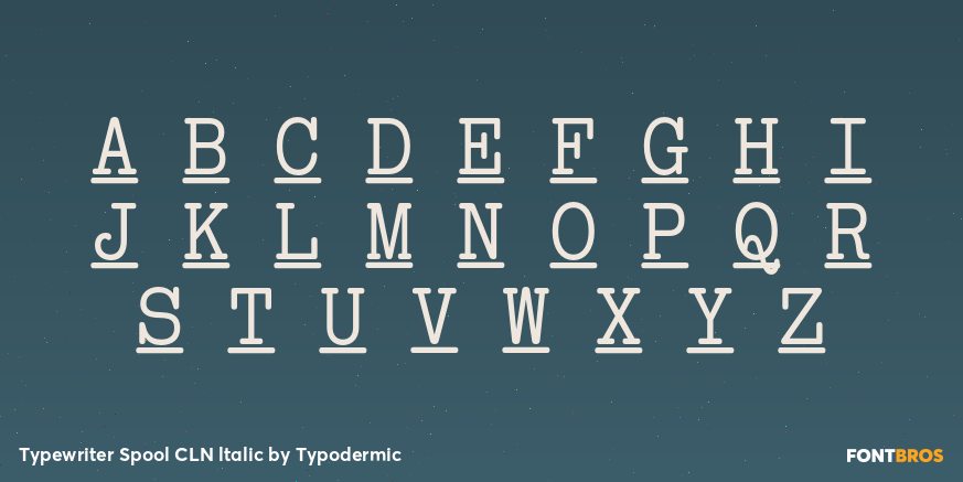 Typewriter Spool CLN ltalic Font Poster #1