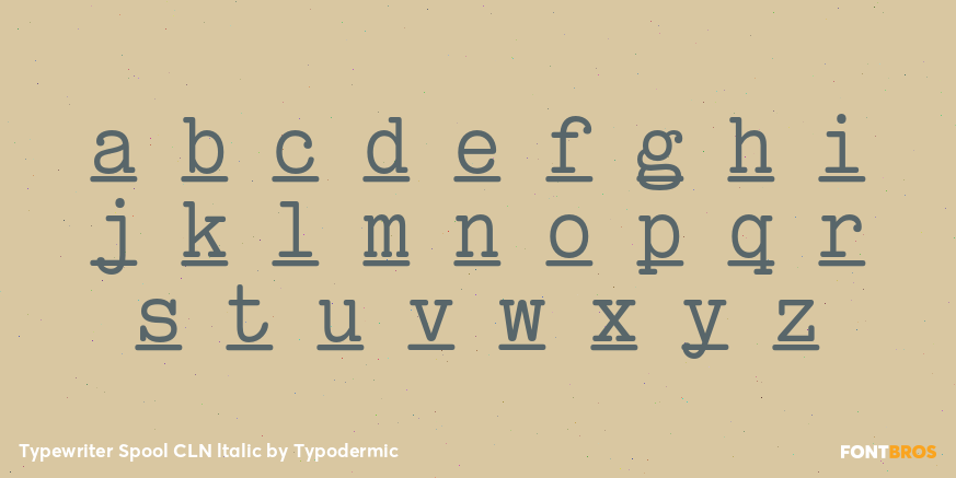 Typewriter Spool CLN ltalic Font Poster #1