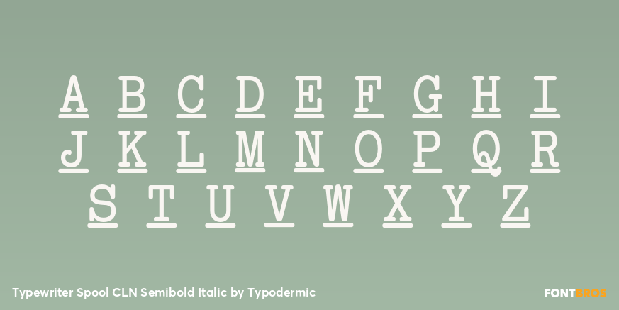 Typewriter Spool CLN Semibold Italic Font Poster #2