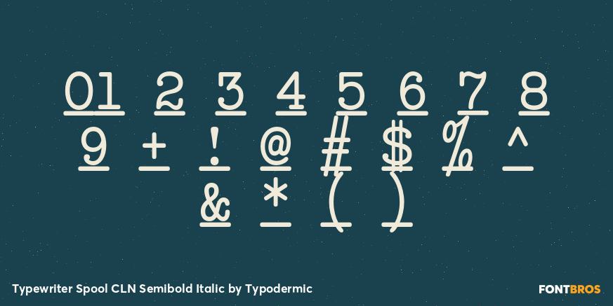 Typewriter Spool CLN Semibold Italic Font Poster #4