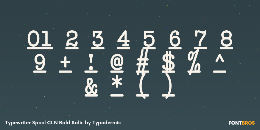 Typewriter Spool CLN Bold Italic Font Poster #1