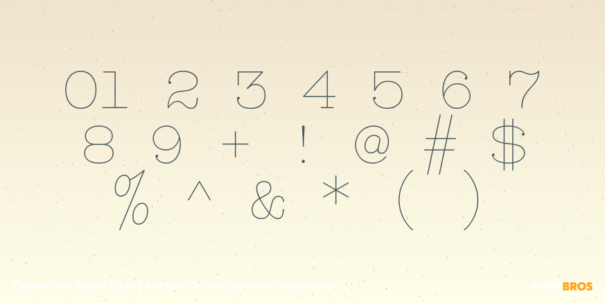 Typewriter Spool CLN Extended Ultra Light Font Poster #4