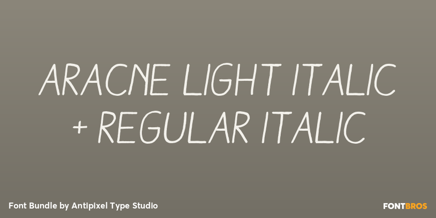 Aracne Light Italic + Regular Italic Poster