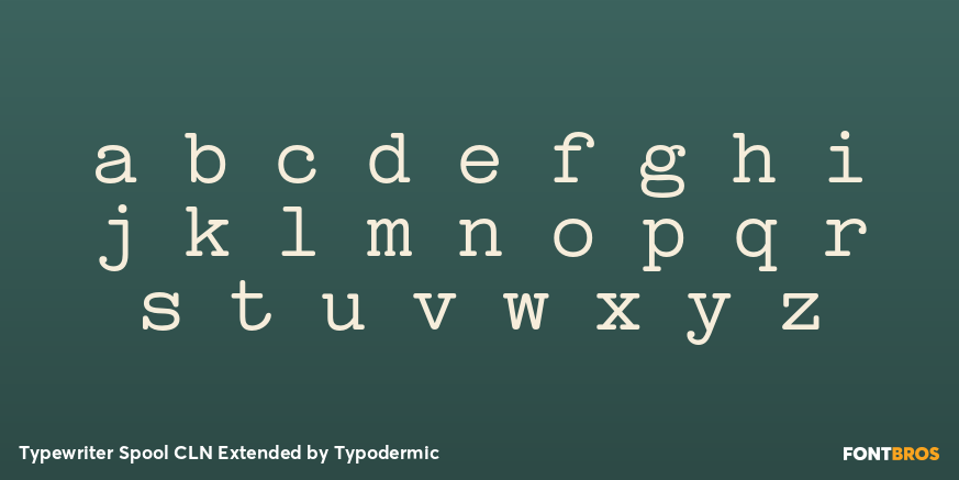 Typewriter Spool CLN Extended Font Poster #3