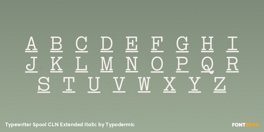 Typewriter Spool CLN Extended Italic Font Poster #2