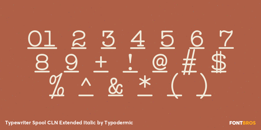 Typewriter Spool CLN Extended Italic Font Poster #4