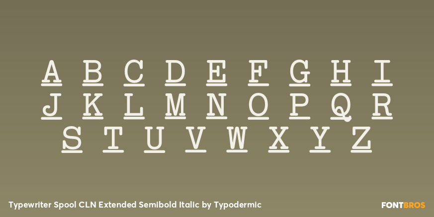 Typewriter Spool CLN Extended Semibold Italic Font Poster #2