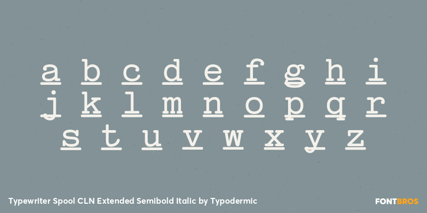 Typewriter Spool CLN Extended Semibold Italic Font Poster #3