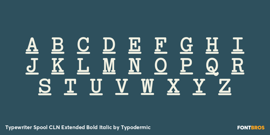 Typewriter Spool CLN Extended Bold Italic Font Poster #2