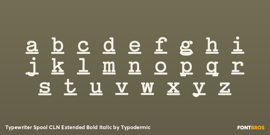 Typewriter Spool CLN Extended Bold Italic Font Poster #3