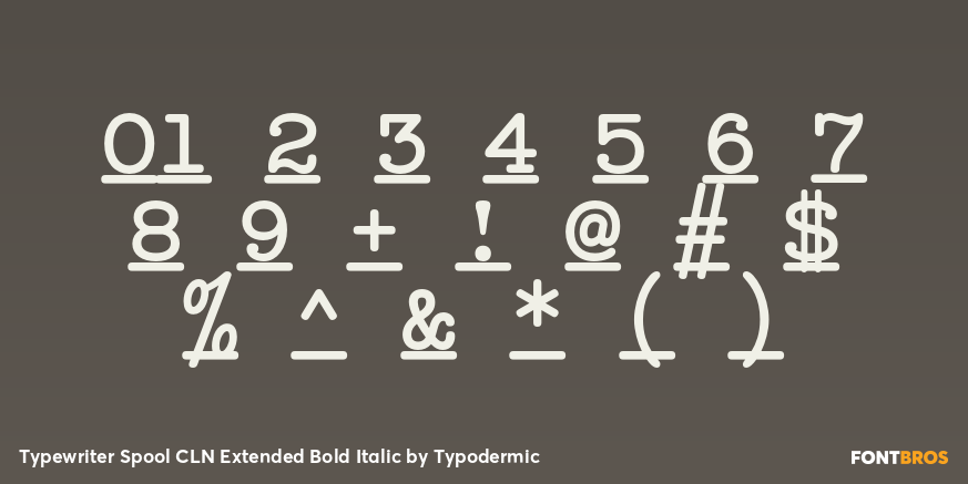 Typewriter Spool CLN Extended Bold Italic Font Poster #4