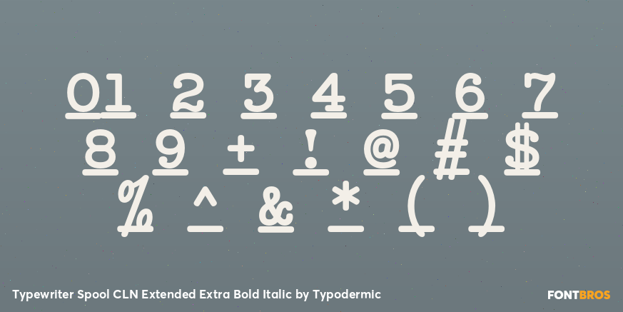 Typewriter Spool CLN Extended Extra Bold Italic Font Poster #1