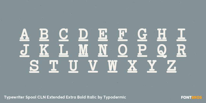Typewriter Spool CLN Extended Extra Bold Italic Font Poster #1