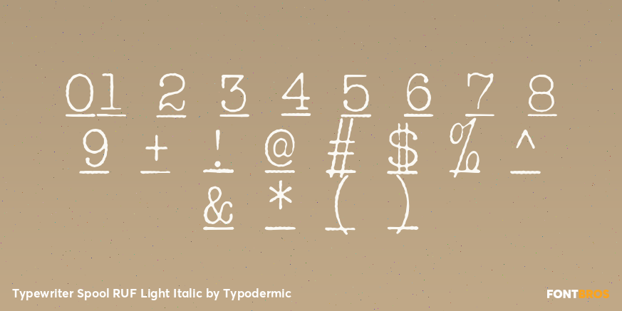 Typewriter Spool RUF Light Italic Font Poster #1