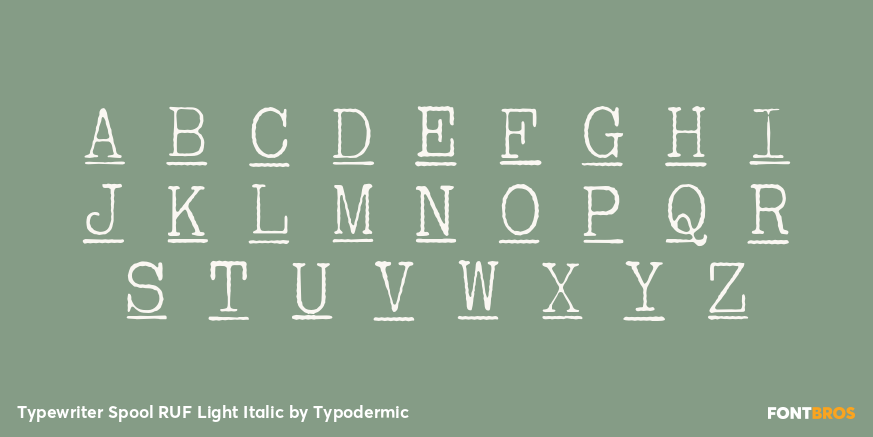 Typewriter Spool RUF Light Italic Font Poster #1