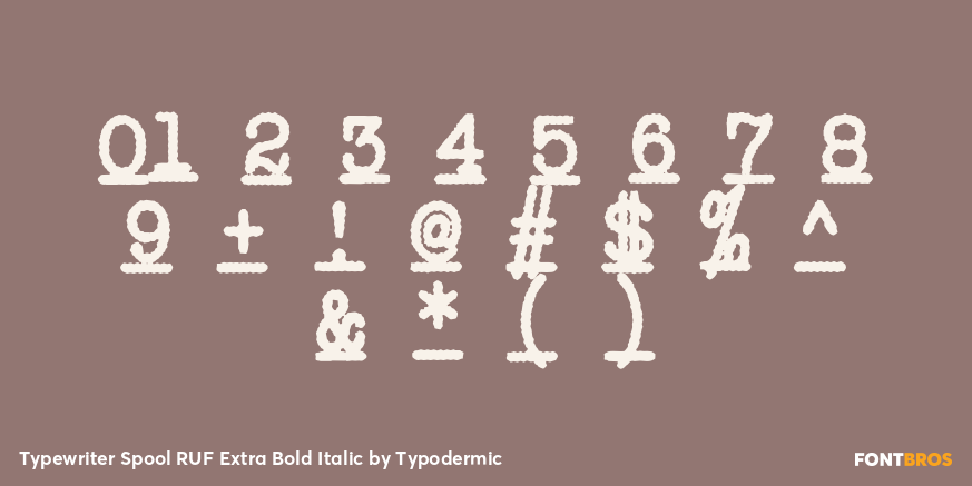 Typewriter Spool RUF Extra Bold Italic Font Poster #1