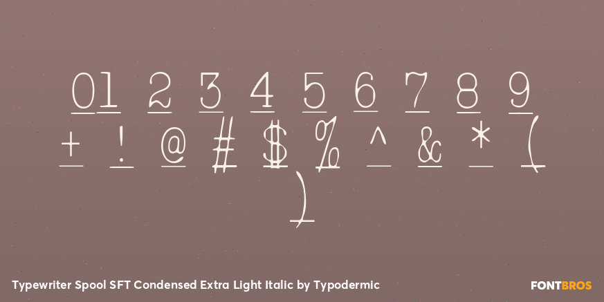 Typewriter Spool SFT Condensed Extra Light Italic Font Poster #1