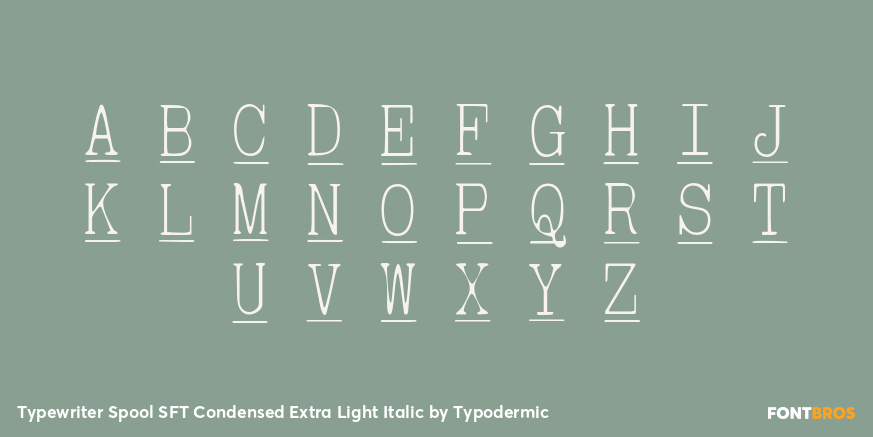Typewriter Spool SFT Condensed Extra Light Italic Font Poster #1