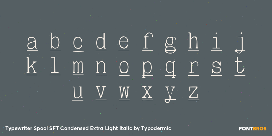 Typewriter Spool SFT Condensed Extra Light Italic Font Poster #1