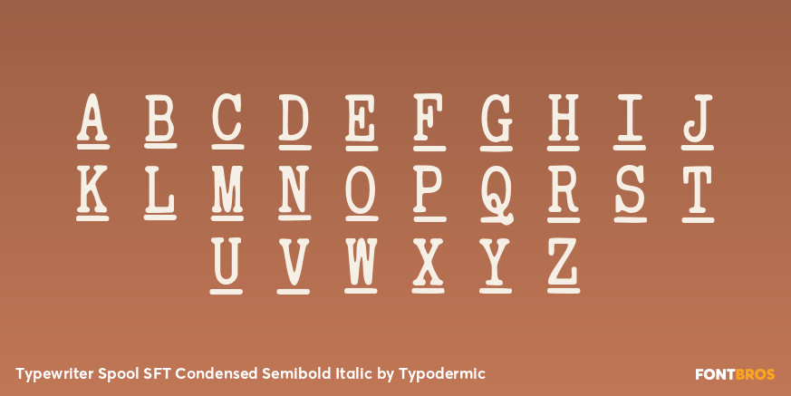 Typewriter Spool SFT Condensed Semibold Italic Font Poster #2