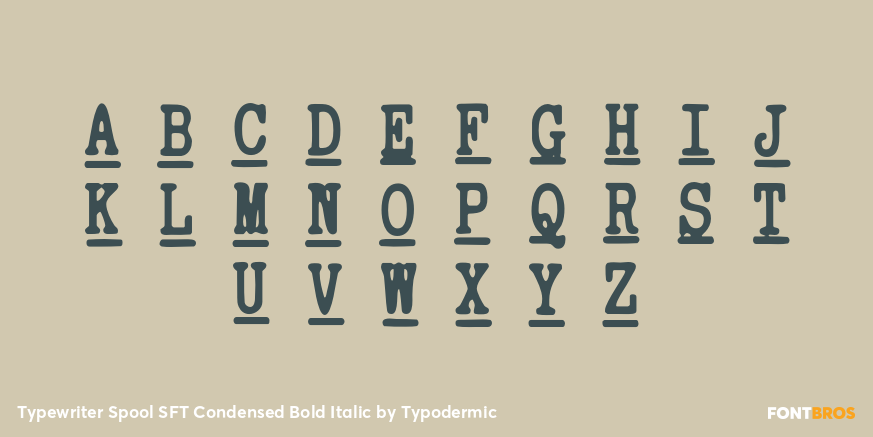 Typewriter Spool SFT Condensed Bold Italic Font Poster #2