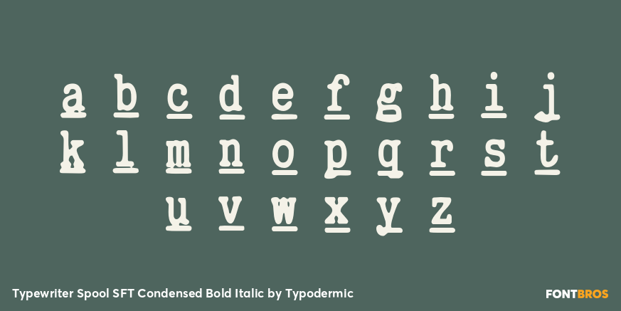 Typewriter Spool SFT Condensed Bold Italic Font Poster #3
