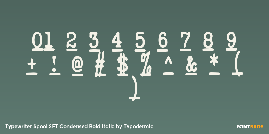 Typewriter Spool SFT Condensed Bold Italic Font Poster #4
